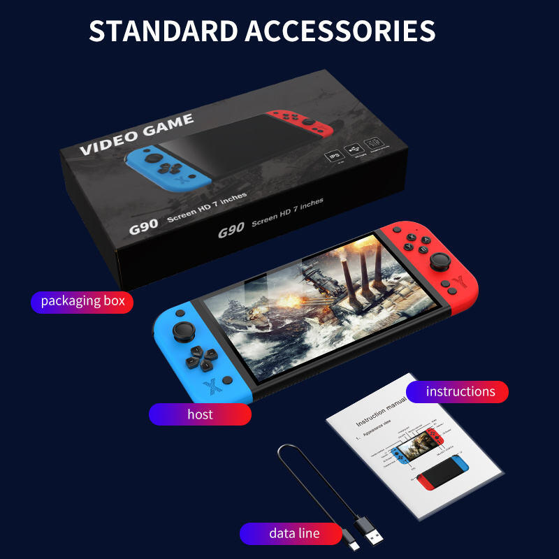 Consola Portátil G90 de 7 Pulgadas con 64GB y 10000+ Juegos Integrados